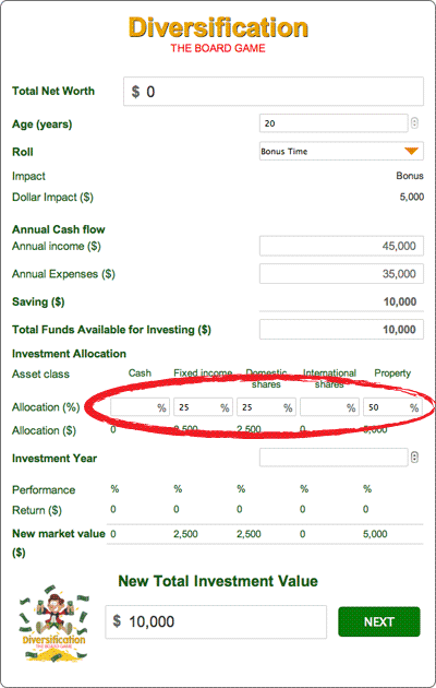 Diversification calculator image 2